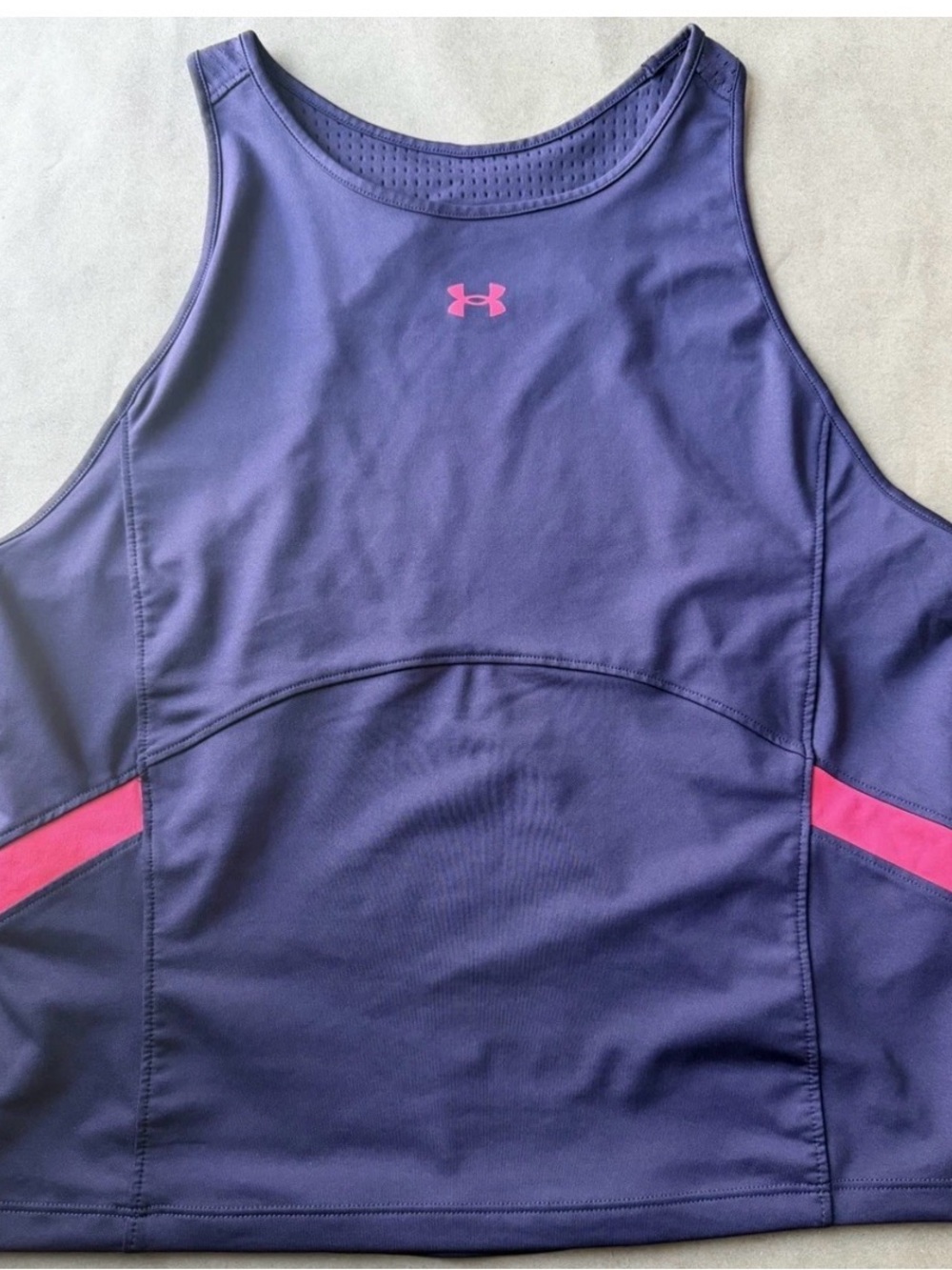 Under Armour Women’s Purple/Pink Fitted Mesh Athletic Tank, Size L